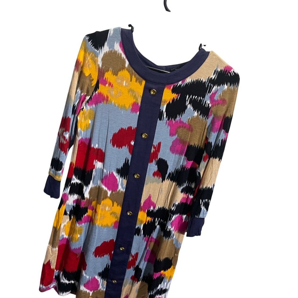Theme Small Multicolor Abstract Button-Down Dress… - image 2